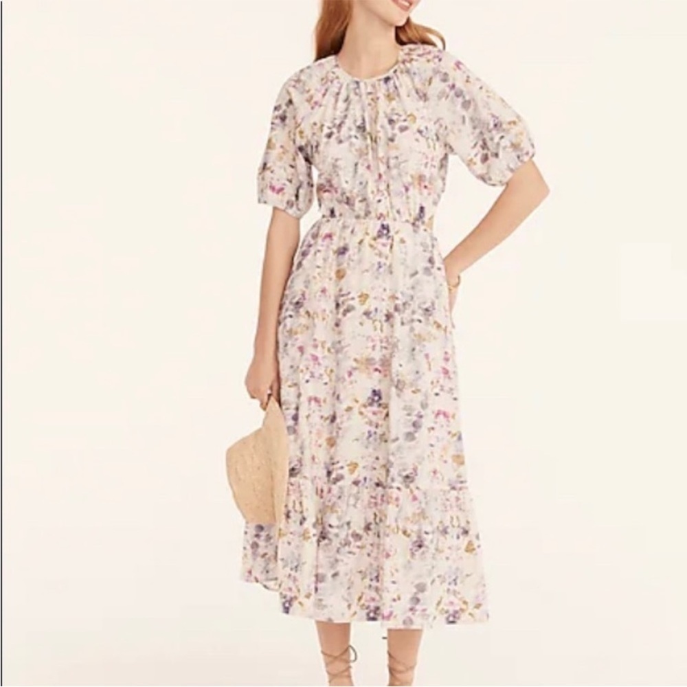 Womens New J.Crew Flora Obscura Side Cutout Dress